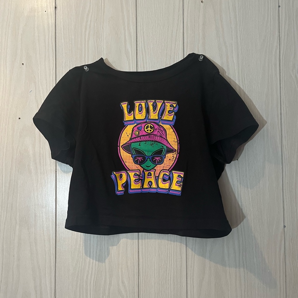 Love Peace alien crop top